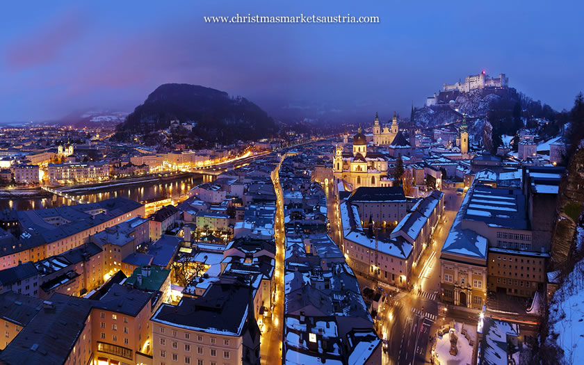View of Salzburg in Winter